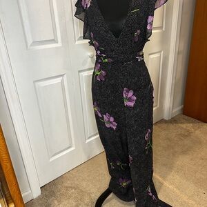 Floral Black Jumpsuit